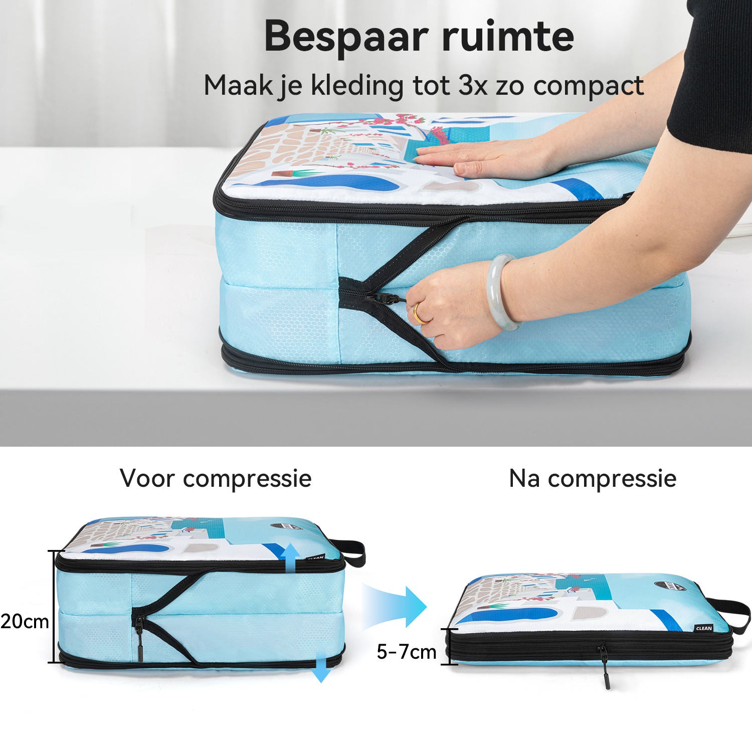 Packing Cube Clean & Dirty Compressie XXL