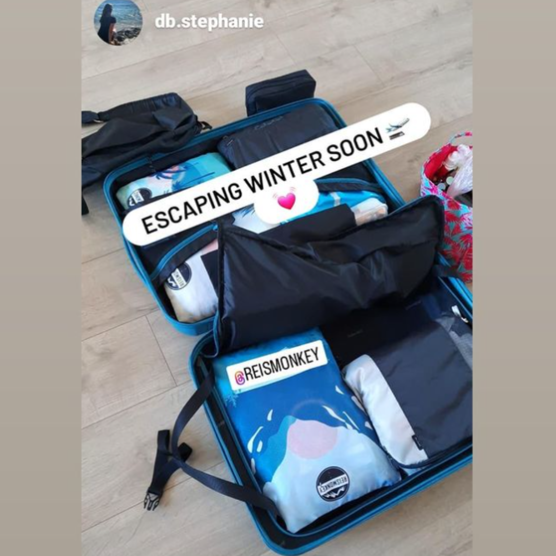 Packing cubes in backpack